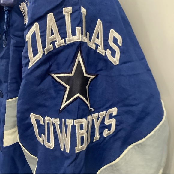Vintage 90s Starter Pro Line Dallas Cowboys Jacket Pullover NFL Full Zip Size L - Picture 4 of 16